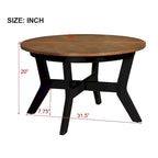 32inch runder Couchtisch aus Holz für das Wohnzimmer, runder Couchtisch aus Holz im Mid-Century-Bauernhausstil für Wohnungen, einfache Montage