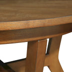 32inch runder Couchtisch aus Holz für das Wohnzimmer, runder Couchtisch aus Holz im Mid-Century-Bauernhausstil für Wohnungen, einfache Montage