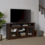 Moderner TV-Ständer, Medienmöbel und Entertainment-Konsole für Fernseher bis zu 65 mit Glastür sowie offenem und geschlossenem Stauraum