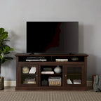 Moderner TV-Ständer, Medienmöbel und Entertainment-Konsole für Fernseher bis zu 65 mit Glastür sowie offenem und geschlossenem Stauraum