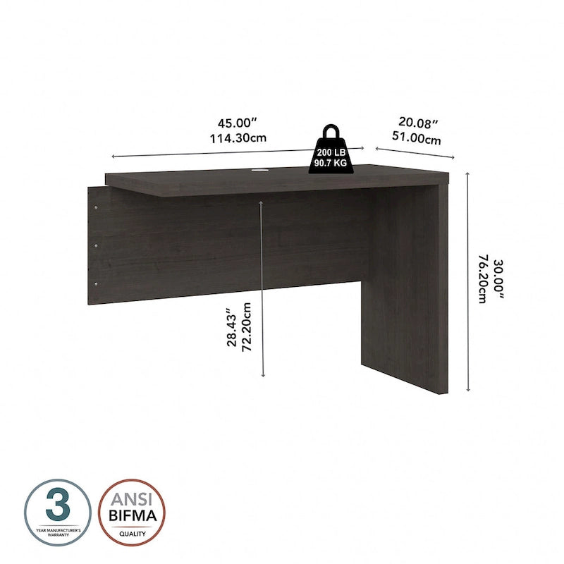 42W Laminate Desk Return Bridge with Scratch-Resistant Surface