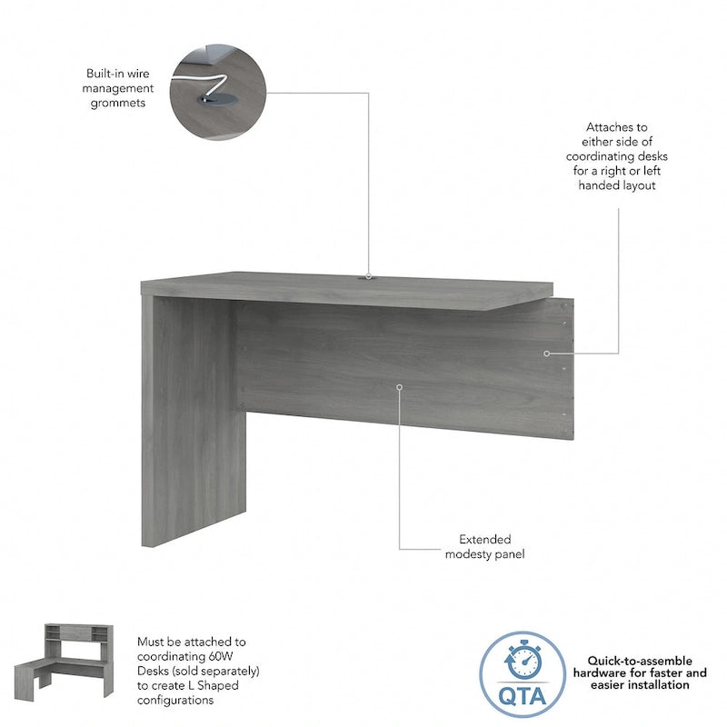 42W Laminate Desk Return Bridge with Scratch-Resistant Surface