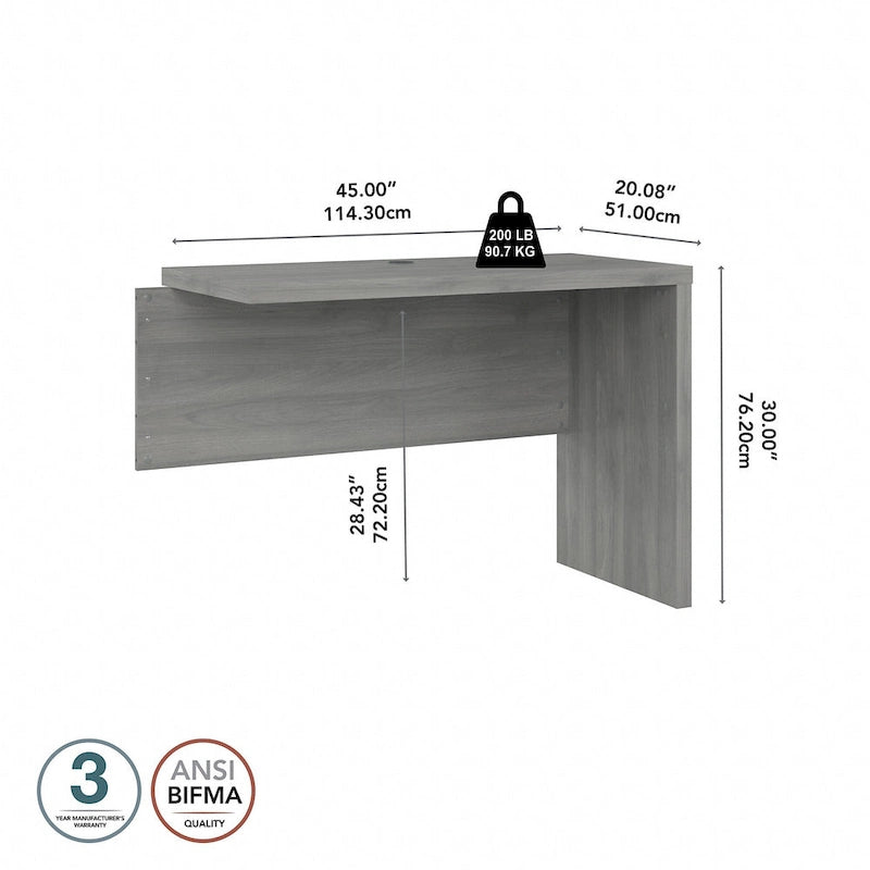 42W Laminate Desk Return Bridge with Scratch-Resistant Surface
