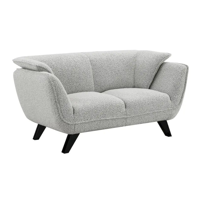 Light Gray Boucle Loveseat