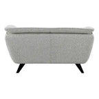 Light Gray Boucle Loveseat with Wooden Frame