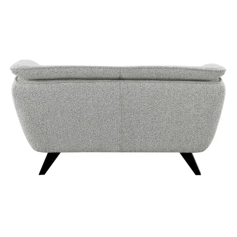 Light Gray Boucle Loveseat with Wooden Frame