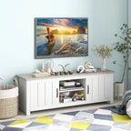 Farmhouse TV Stand for TVs up to 65 Media Console Center