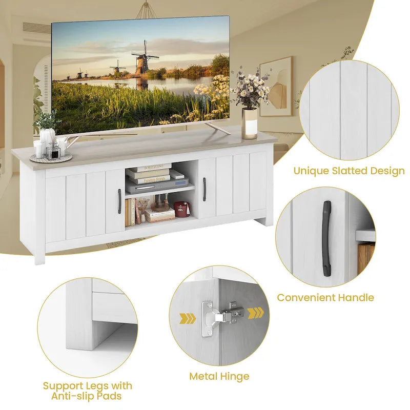 Farmhouse TV Stand for TVs up to 65 Media Console Center