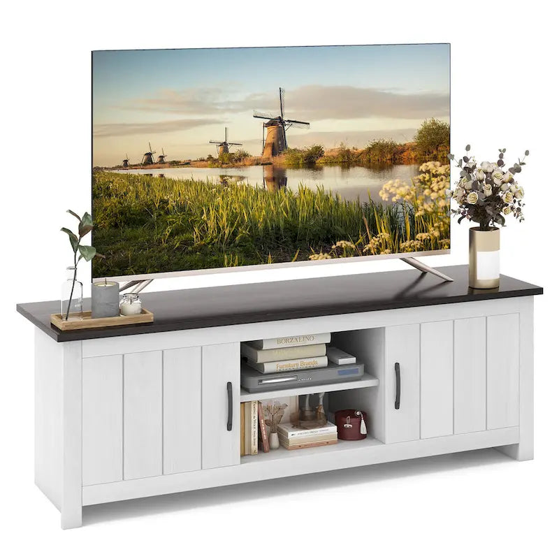 Farmhouse TV Stand for TVs up to 65 Media Console Center
