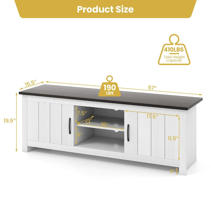 Farmhouse TV Stand for TVs up to 65 Media Console Center