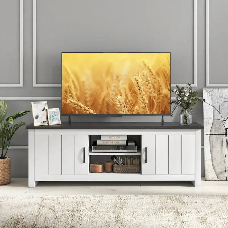 Farmhouse TV Stand for TVs up to 65 Media Console Center