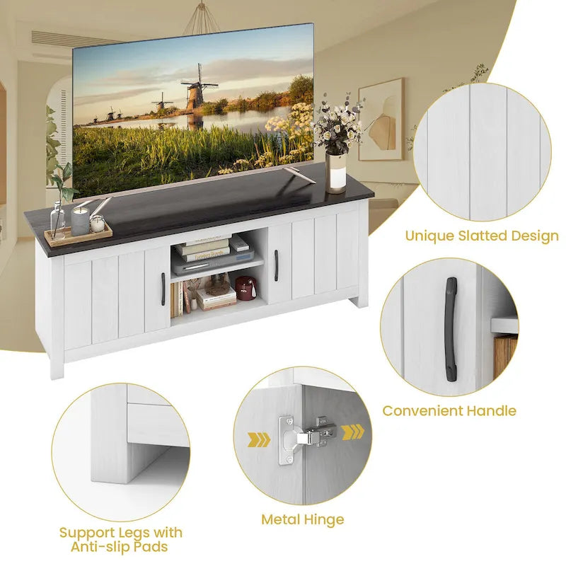 Farmhouse TV Stand for TVs up to 65 Media Console Center