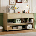 Console Table with Drawers and Shelves for Entryway