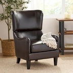 27 High Back Accent Chair with Birch Wood Legs