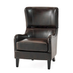 27 High Back Accent Chair with Birch Wood Legs