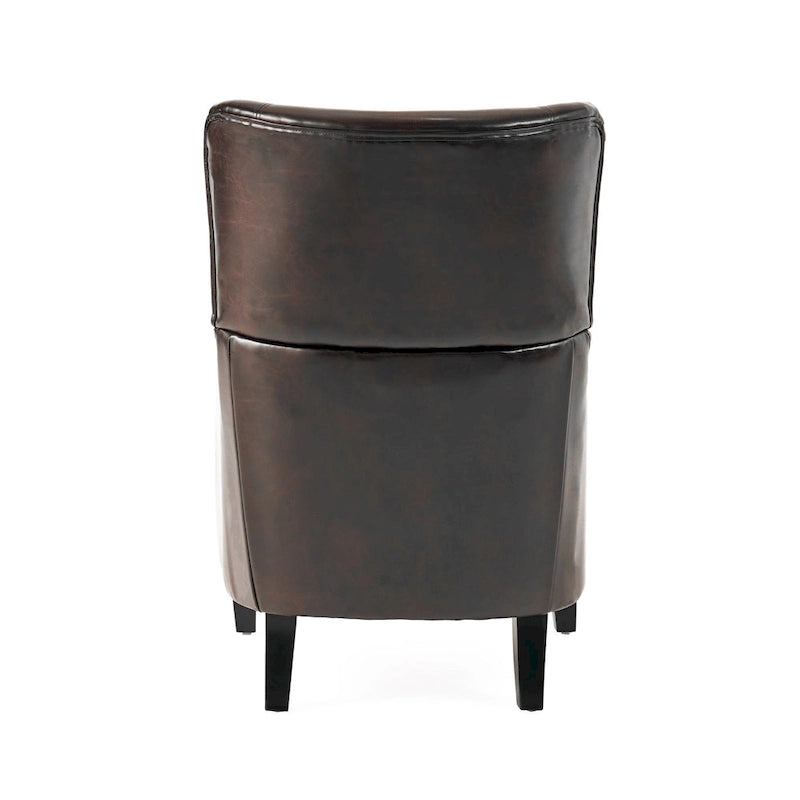 27 High Back Accent Chair with Birch Wood Legs