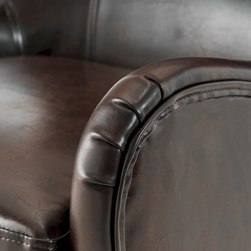 27 High Back Accent Chair with Birch Wood Legs