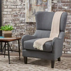 27 High Back Accent Chair with Birch Wood Legs