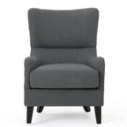 27 High Back Accent Chair with Birch Wood Legs