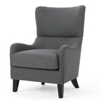 27 High Back Accent Chair with Birch Wood Legs