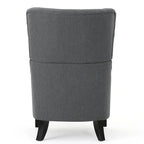 27 High Back Accent Chair with Birch Wood Legs