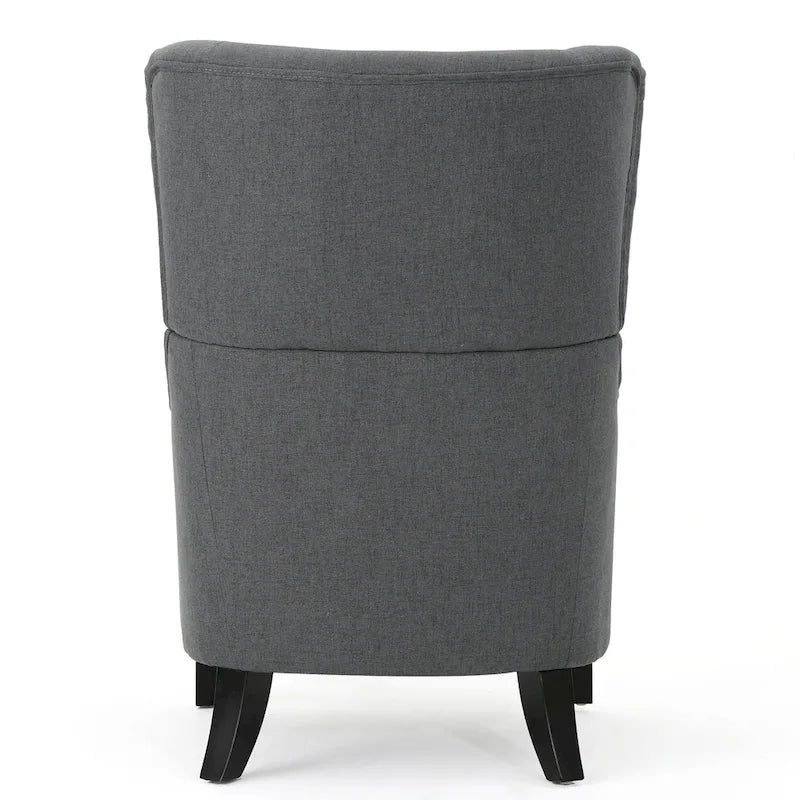 27 High Back Accent Chair with Birch Wood Legs