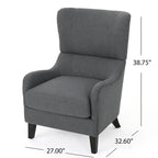 27 High Back Accent Chair with Birch Wood Legs