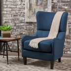 27 High Back Accent Chair with Birch Wood Legs