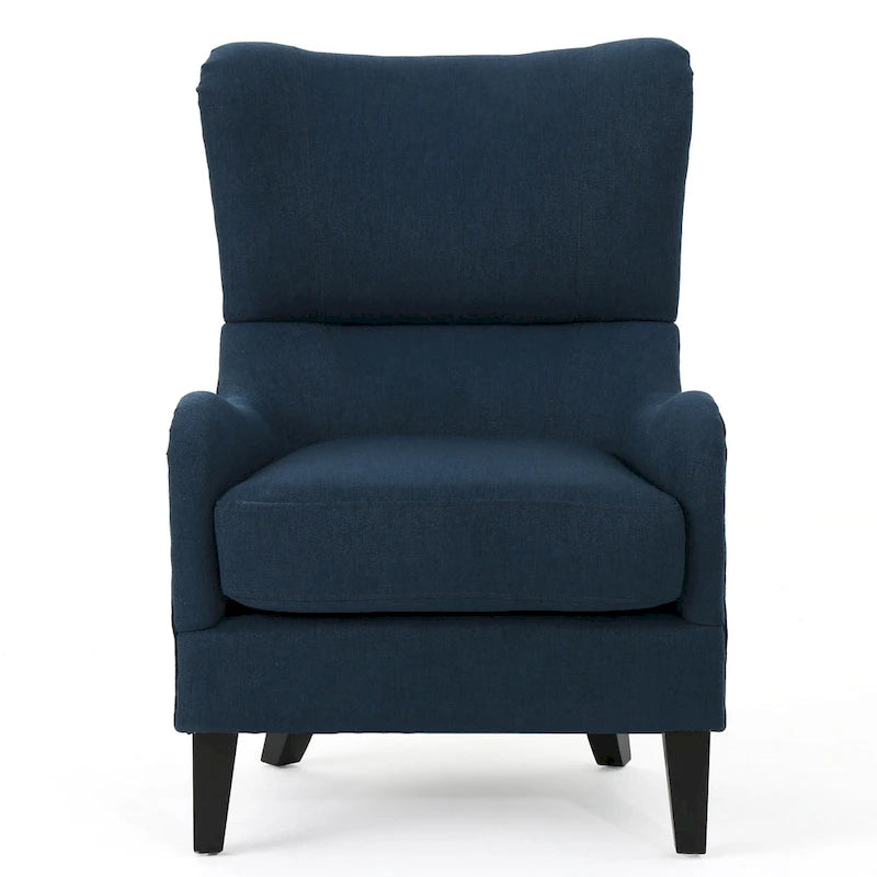 27 High Back Accent Chair with Birch Wood Legs