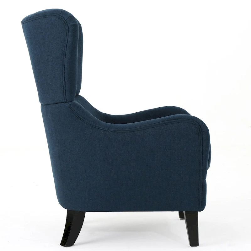 27 High Back Accent Chair with Birch Wood Legs
