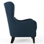 27 High Back Accent Chair with Birch Wood Legs
