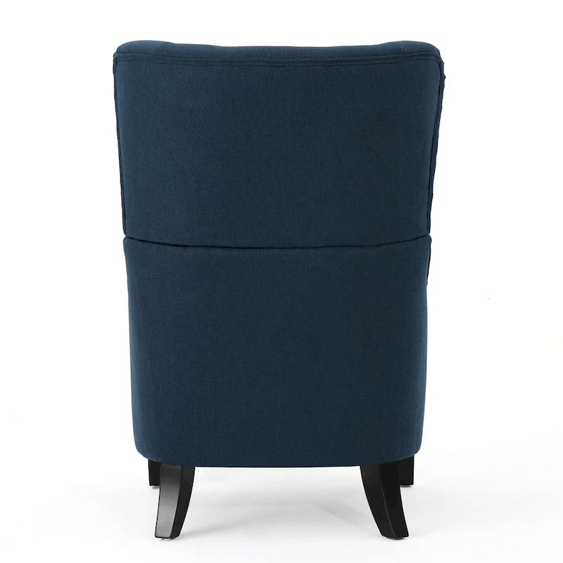 27 High Back Accent Chair with Birch Wood Legs