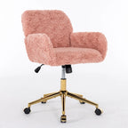 Office Chair: Upholstered Desk Chair and Golden Metal Base