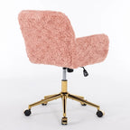 Office Chair: Upholstered Desk Chair and Golden Metal Base