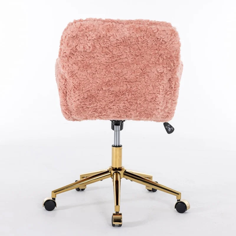 Office Chair: Upholstered Desk Chair and Golden Metal Base