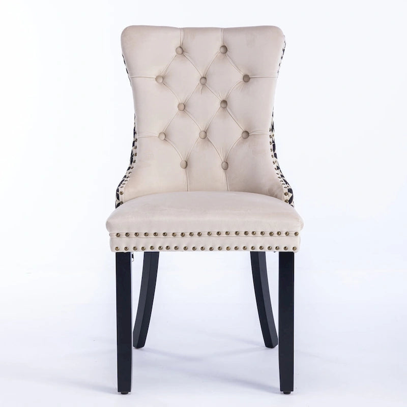 Classic Velvet Dining Chairs with Wood Frames
