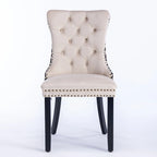 Classic Velvet Dining Chairs with Wood Frames
