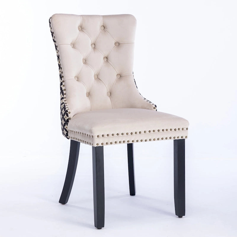 Classic Velvet Dining Chairs with Wood Frames