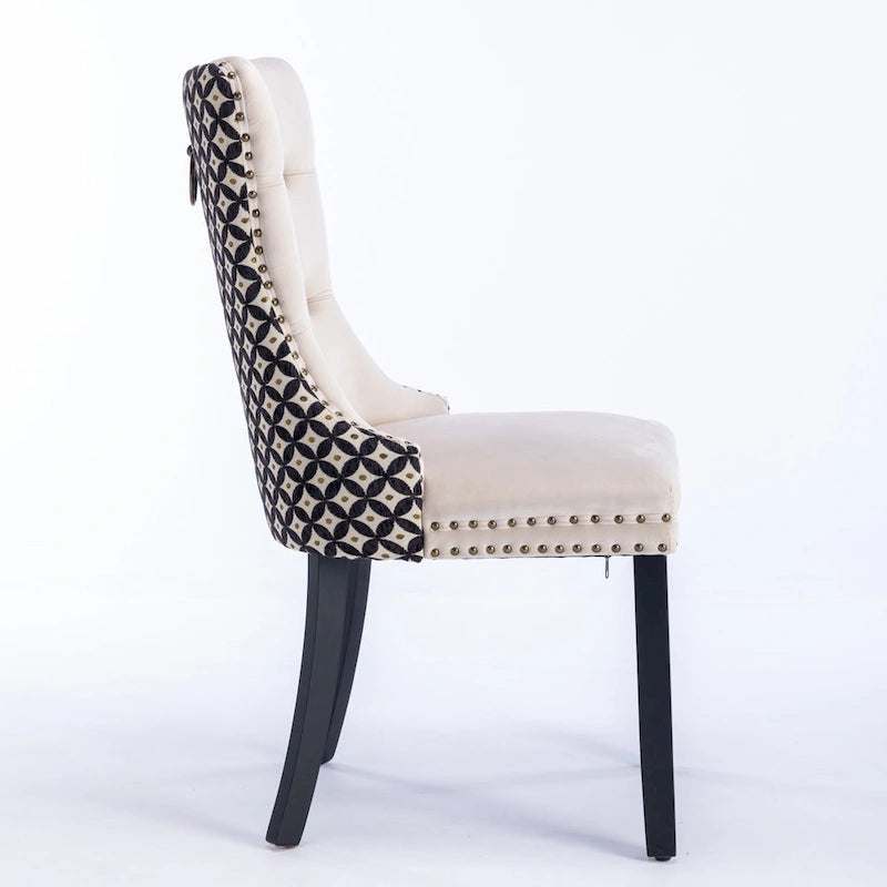 Classic Velvet Dining Chairs with Wood Frames