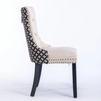 Classic Velvet Dining Chairs with Wood Frames