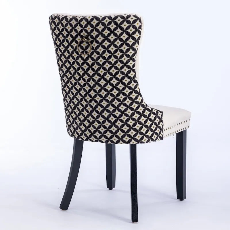 Classic Velvet Dining Chairs with Wood Frames