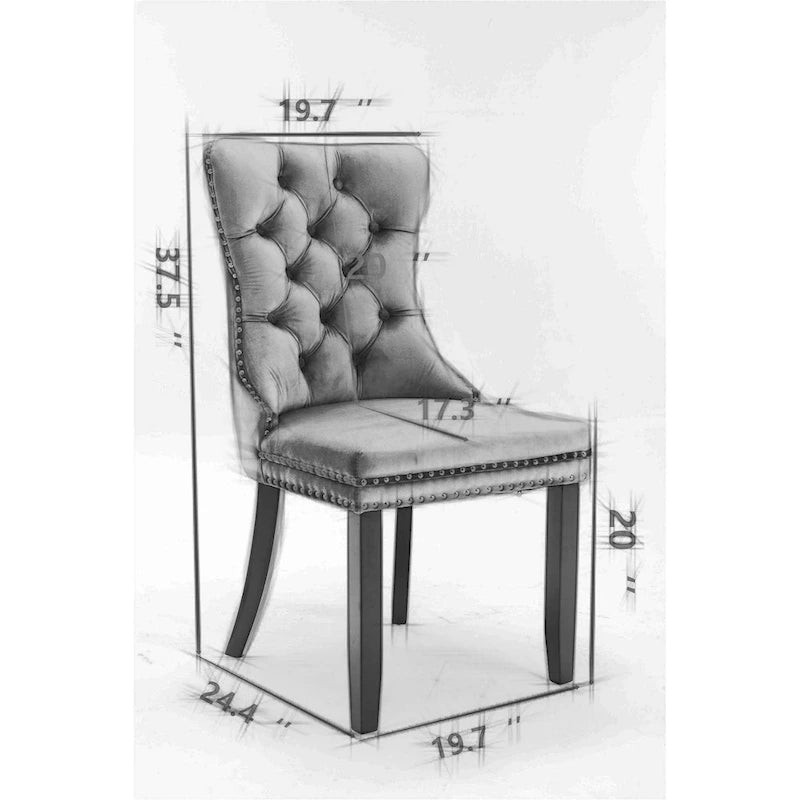 Classic Velvet Dining Chairs with Wood Frames