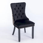 Classic Velvet Dining Chairs with Wood Frames