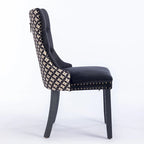 Classic Velvet Dining Chairs with Wood Frames