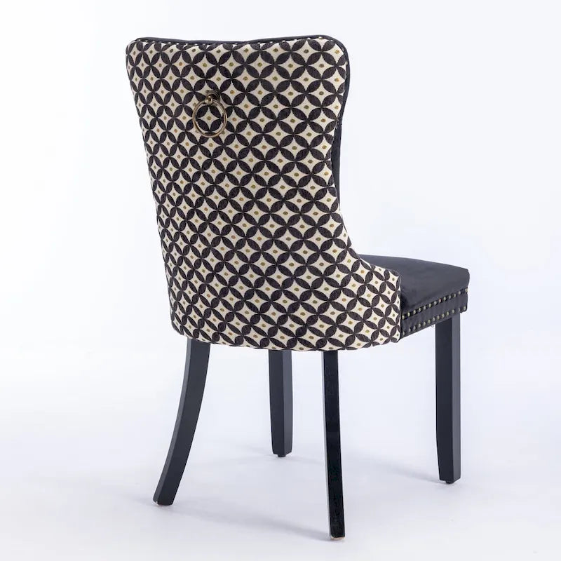 Classic Velvet Dining Chairs with Wood Frames