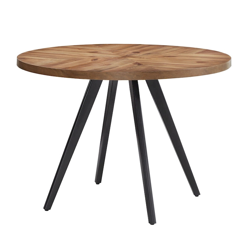 Oak Top Iron Grey Finish Dining Table