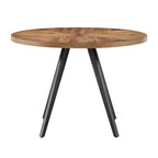 Oak Top Iron Grey Finish Dining Table