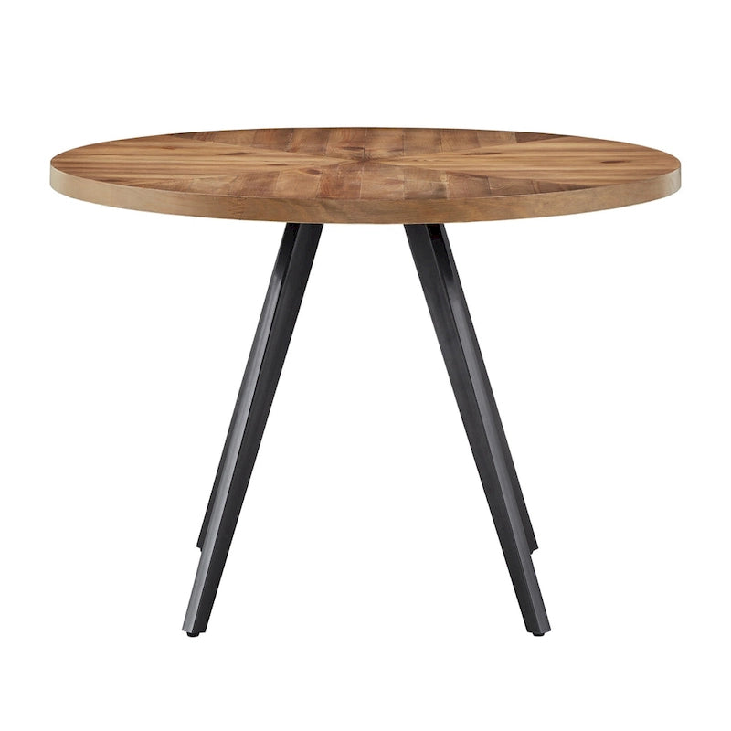 Oak Top Iron Grey Finish Dining Table