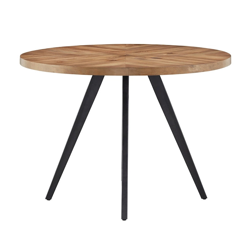 Oak Top Iron Grey Finish Dining Table
