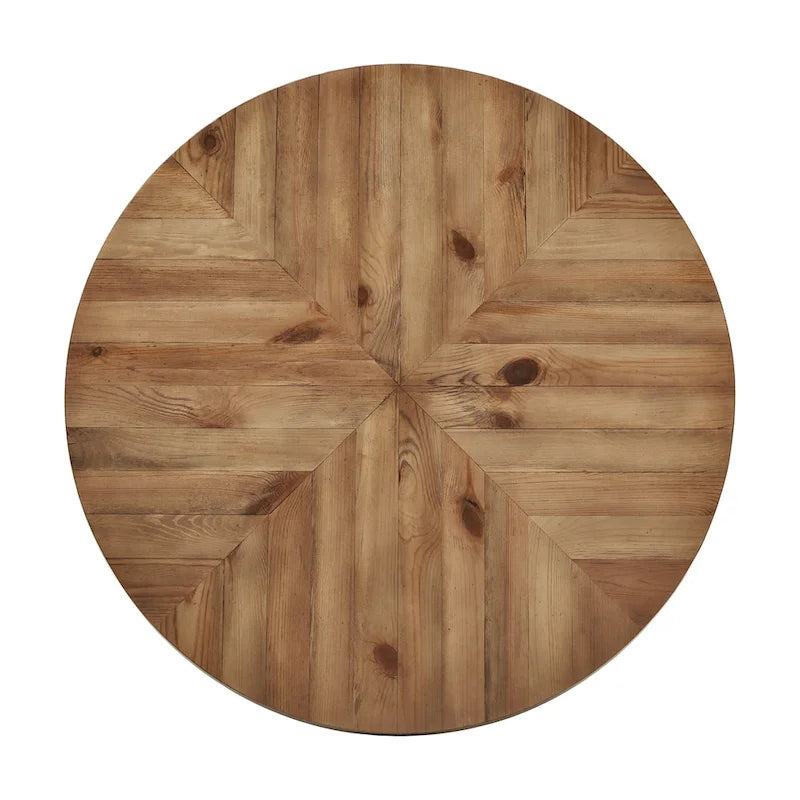 Oak Top Iron Grey Finish Dining Table